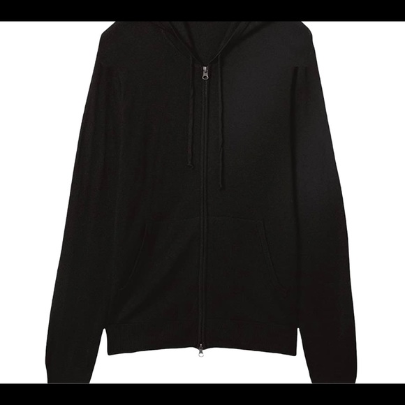 Lightweight Merino Wool hoodie sweater size XL Black NWT - Picture 5 of 6